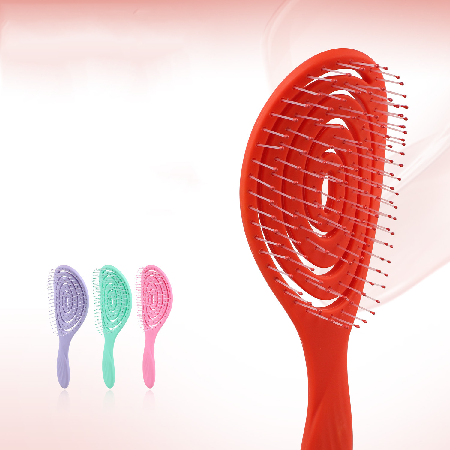 Beautichen Новая модель с ажурной спиральной расческой для придания объема и создания локонов, расческа для волос, расческа с массажным эффектом, расческа для создания завитков.