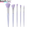 Beautichen набор из 5 кистей для макияжа — фиолетовый градиент с блёстками, серебристые детали, мягкие ворсинки
