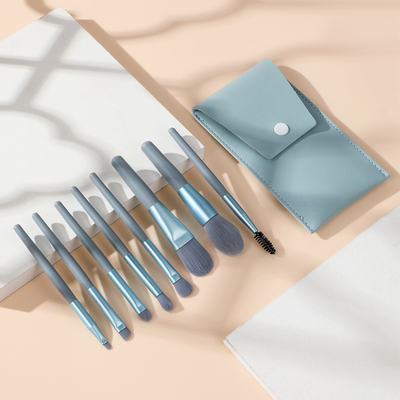 Beautichen набор кистей для макияжа — 8 шт., с кожаным футляром, мягкие, универсальные для лица и глаз