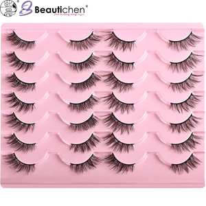 Beautichen Набор накладных ресниц — 20 пар воздушных натуральных ресниц, лёгкий 3D-объём, тонкая гибкая лента, для дневного и вечернего макияжа