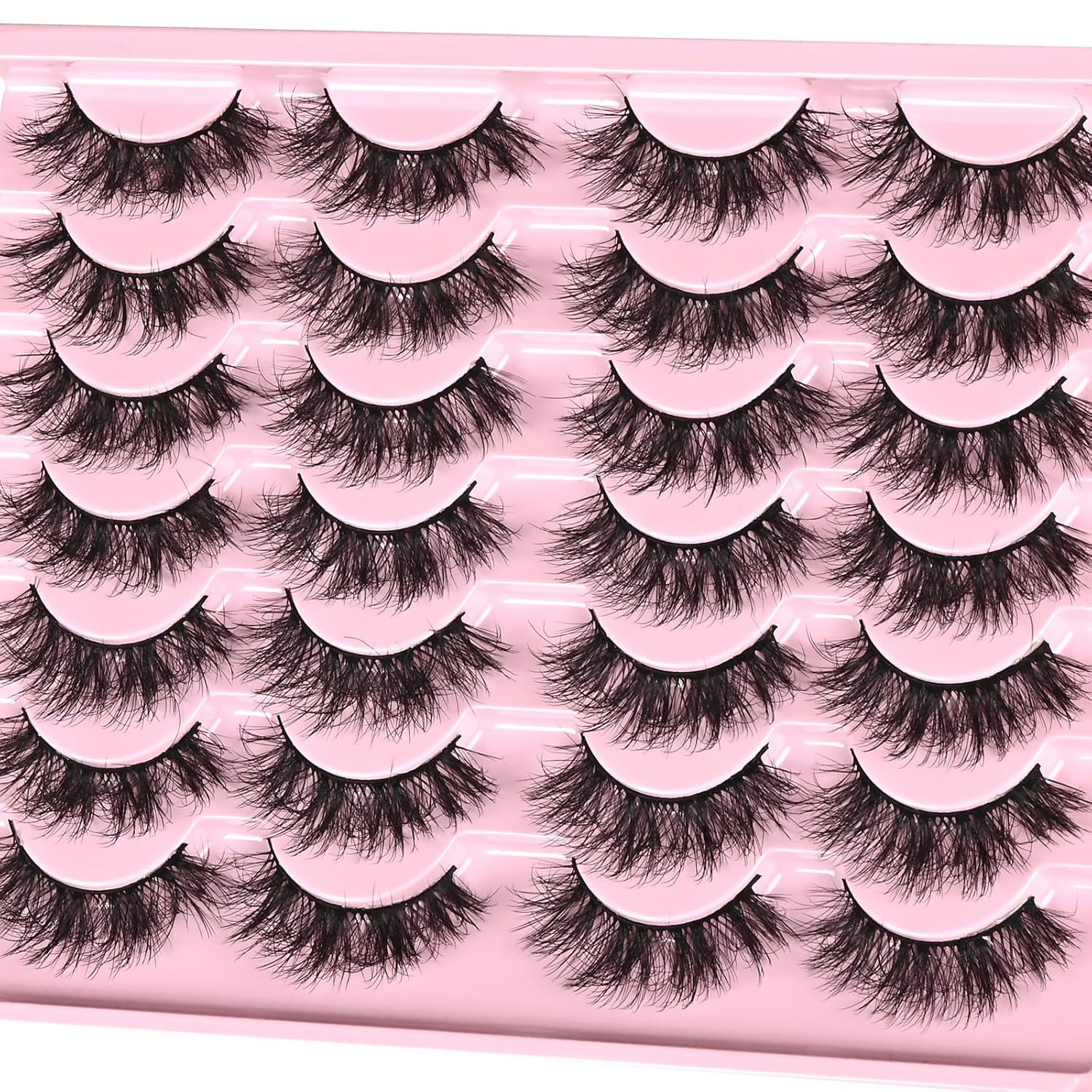 Beautichen Набор накладных ресниц — 20 пар объемных 3D ресниц, сегментированные пучки, натуральный изгиб, для дневного и вечернего макияжа