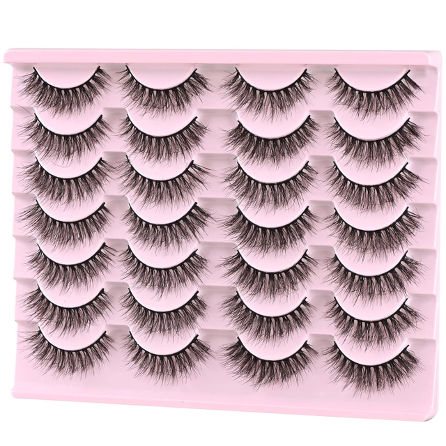 Beautichen Набор накладных ресниц — 20 пар, густые и объемные, перекрёстное плетение, мягкое синтетическое волокно, естественный эффект, для повседневного и вечернего макияжа