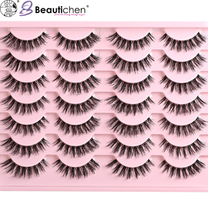 Beautichen Накладные ресницы из синтетического волокна — густые, объёмные, с естественным завитком, для повседневного и сценического макияжа