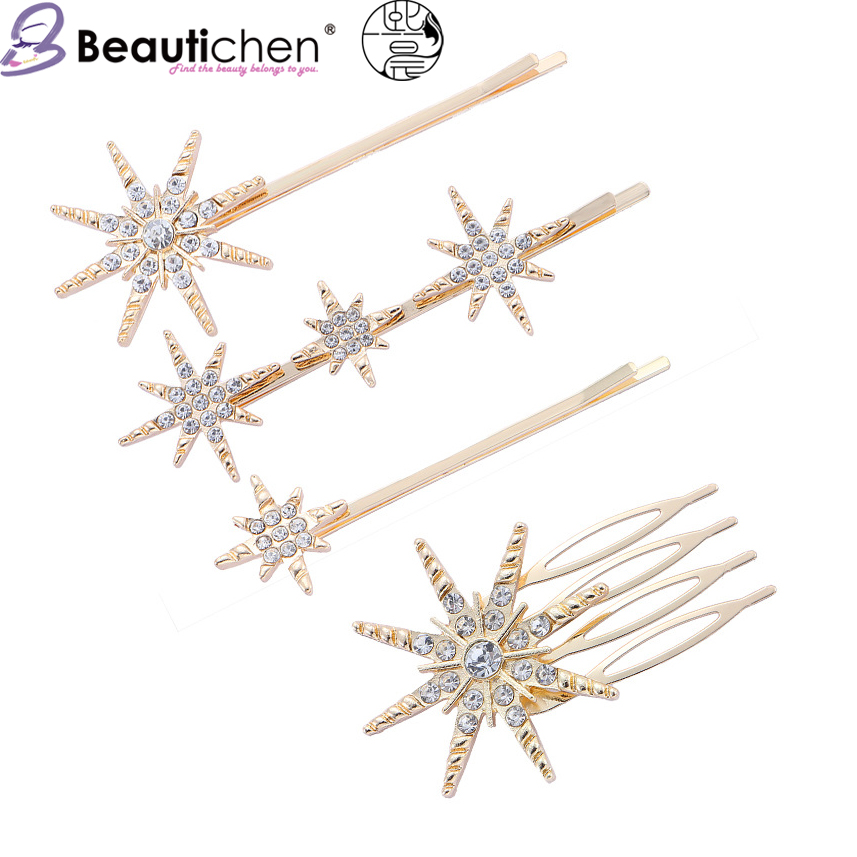 Beautichen — заколки со стразами в стиле галактики, 4 шт