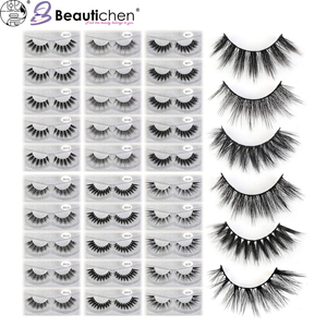 Beautichen Набор накладных ресниц 3D многослойные, норковые и японские твёрдые стержни, для естественного и выразительного макияжа глаз