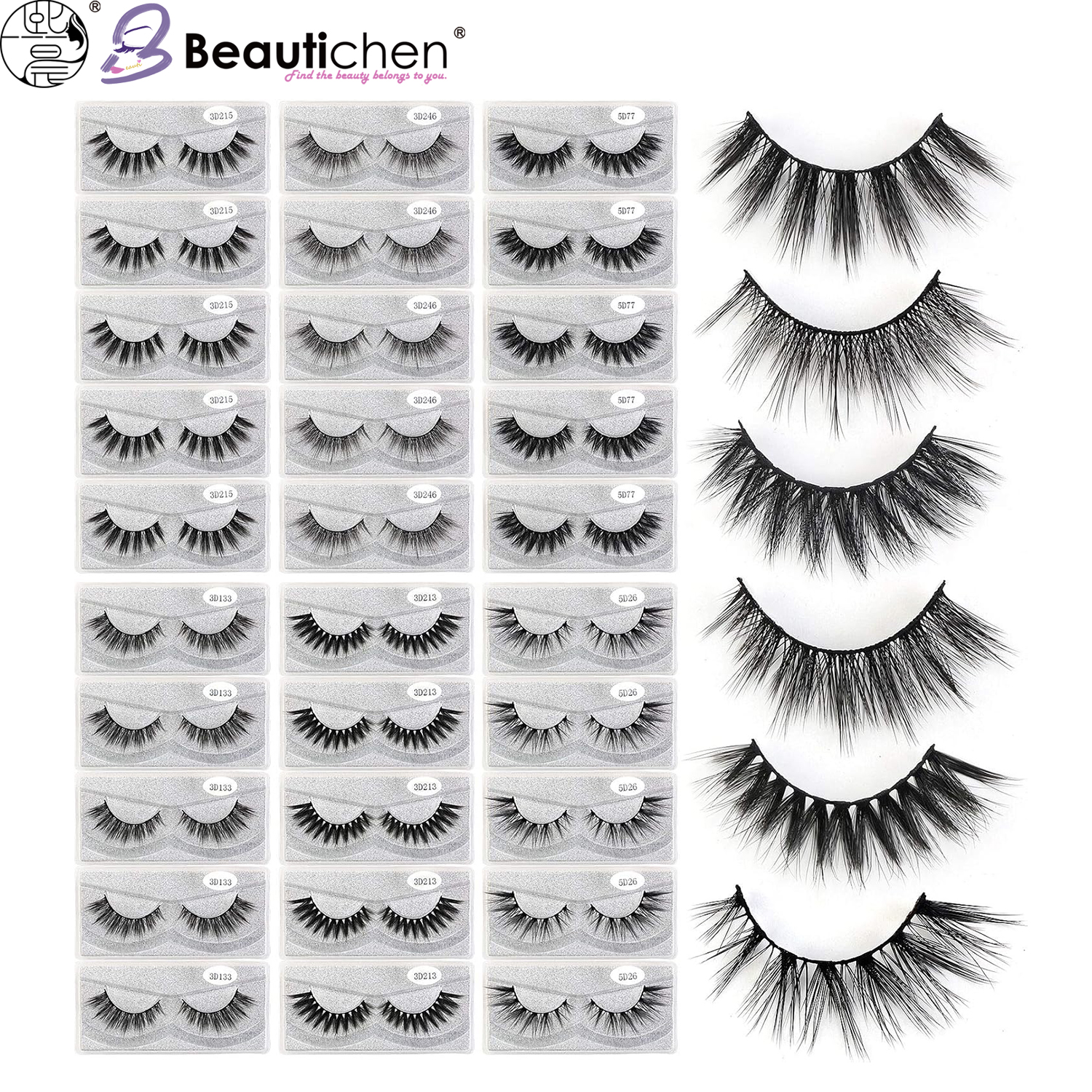 Beautichen Набор 3D Ресниц с Японским Твёрдым Стержнем