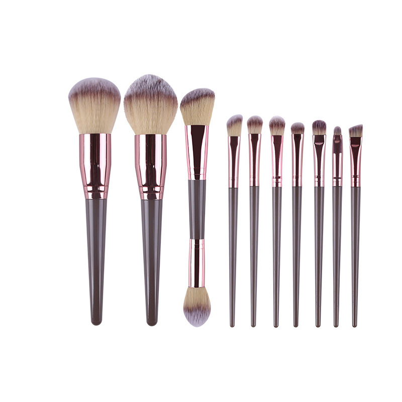 Beautichen Набор кистей для макияжа — 15 шт., розовое золото и серые ручки