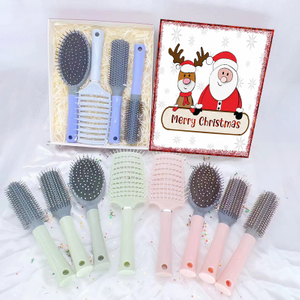 Beautichen Рождественский подарочный набор расчесок — 4 шт.: скелетная расческа, овальная массажная расческа, расческа для завивки, вентилируемая расческа