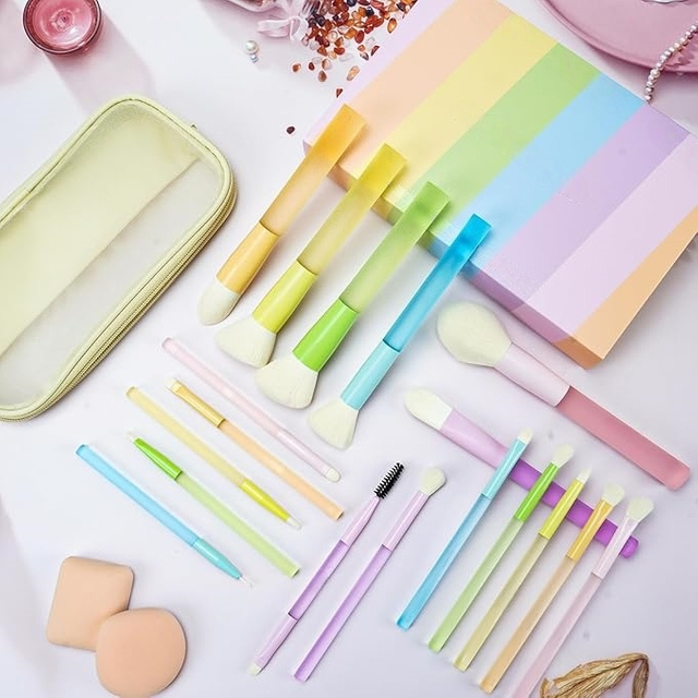 Beautichen Набор кистей для макияжа с косметичкой — 14 шт., разноцветные кисти с мягким ворсом