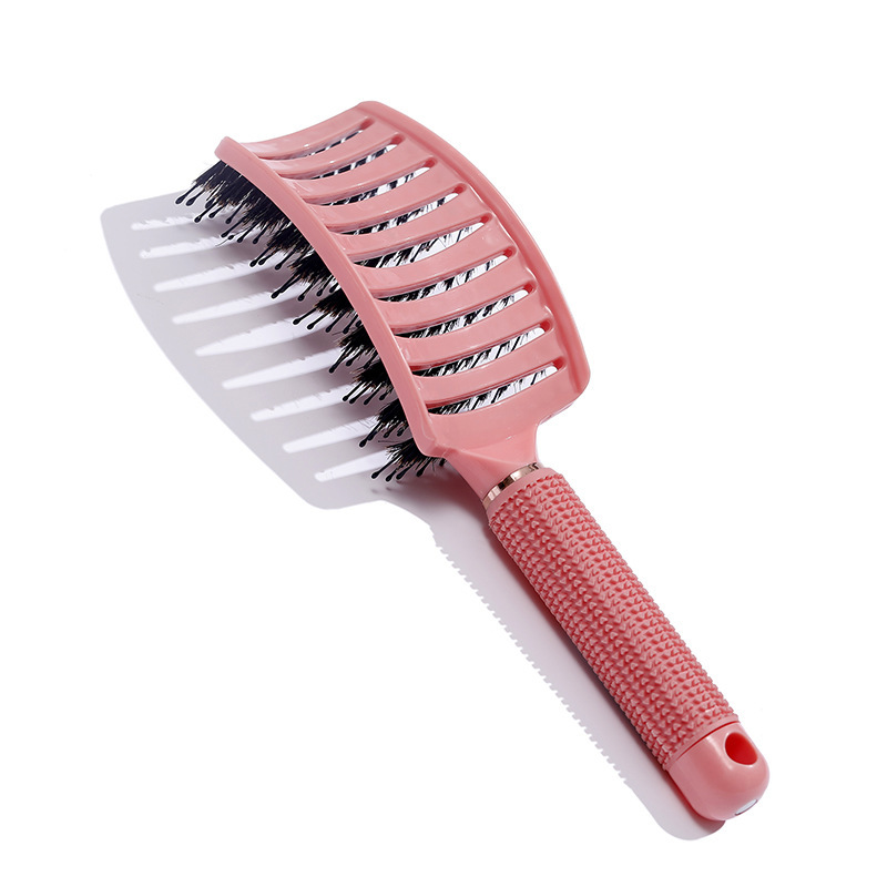 Beautichen Большая изогнутая щётка для волос с длинными и широкими зубьями, щётка для создания объёма и кудрей, антистатическая щётка с натуральными щетинками, массажная щётка с изогнутой поверхностью