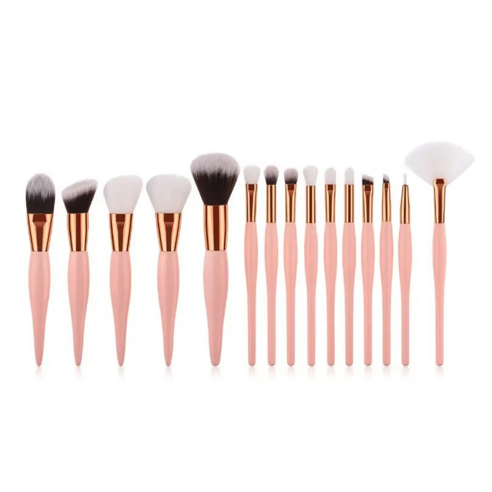 Beautichen Набор Косметических Кистей 15 Шт. Розово-золотой