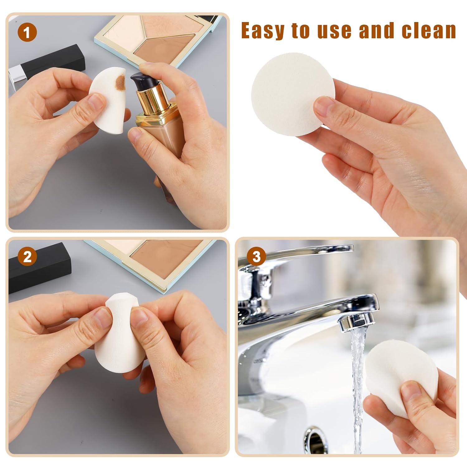 Beautichen круглая косметическая губка-спонж — мягкий пористый спонж для макияжа и ухода за кожей