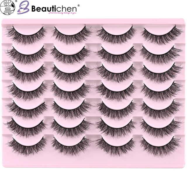 Beautichen Набор накладных ресниц — 20 пар натуральных 3D ресниц, лёгкие и воздушные, для повседневного и нюдового макияжа