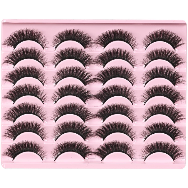 Beautichen Набор накладных ресниц — 20 пар натуральных 3D ресниц, лёгкий объём, тонкая лента, для повседневного и вечернего макияжа