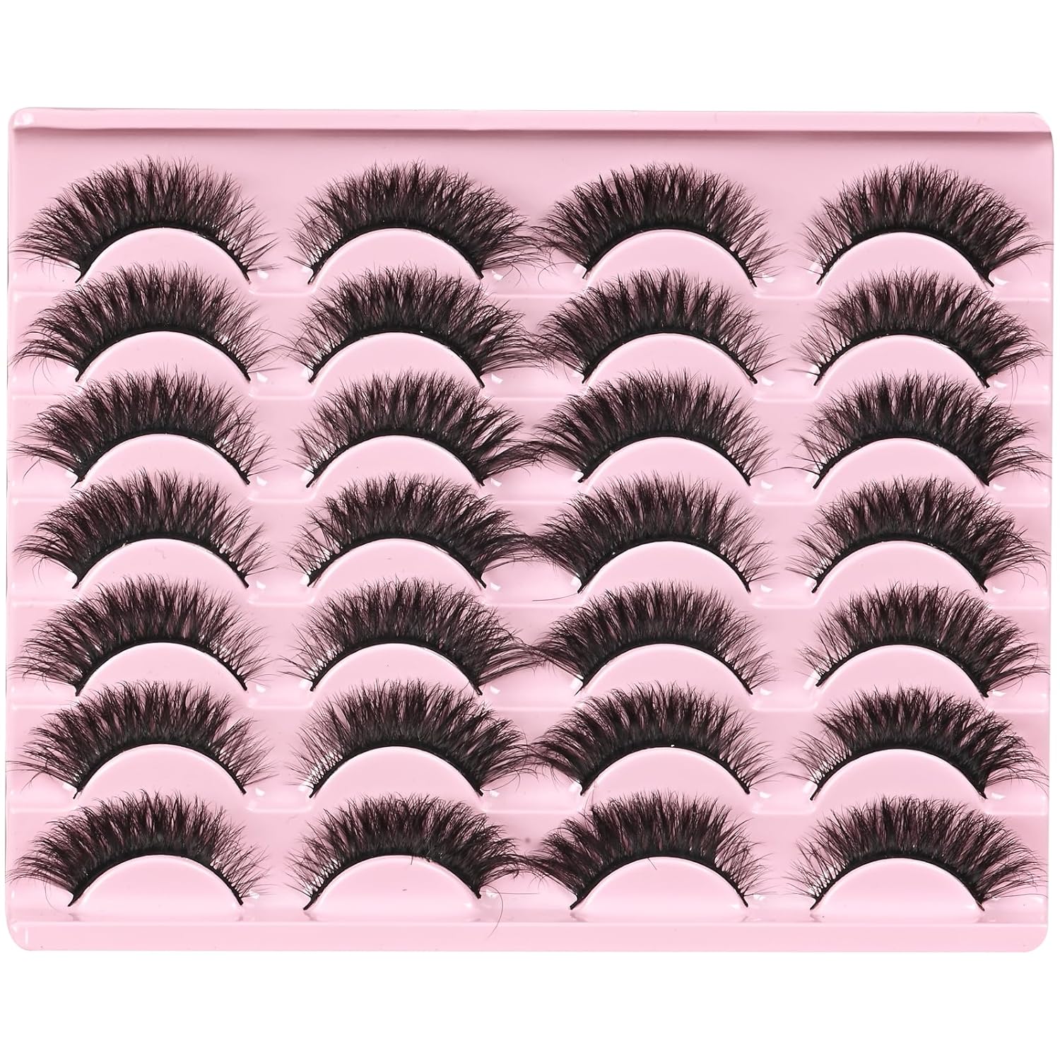 Beautichen Набор накладных ресниц — 20 пар натуральных 3D ресниц, лёгкий объём, тонкая лента, для повседневного и вечернего макияжа