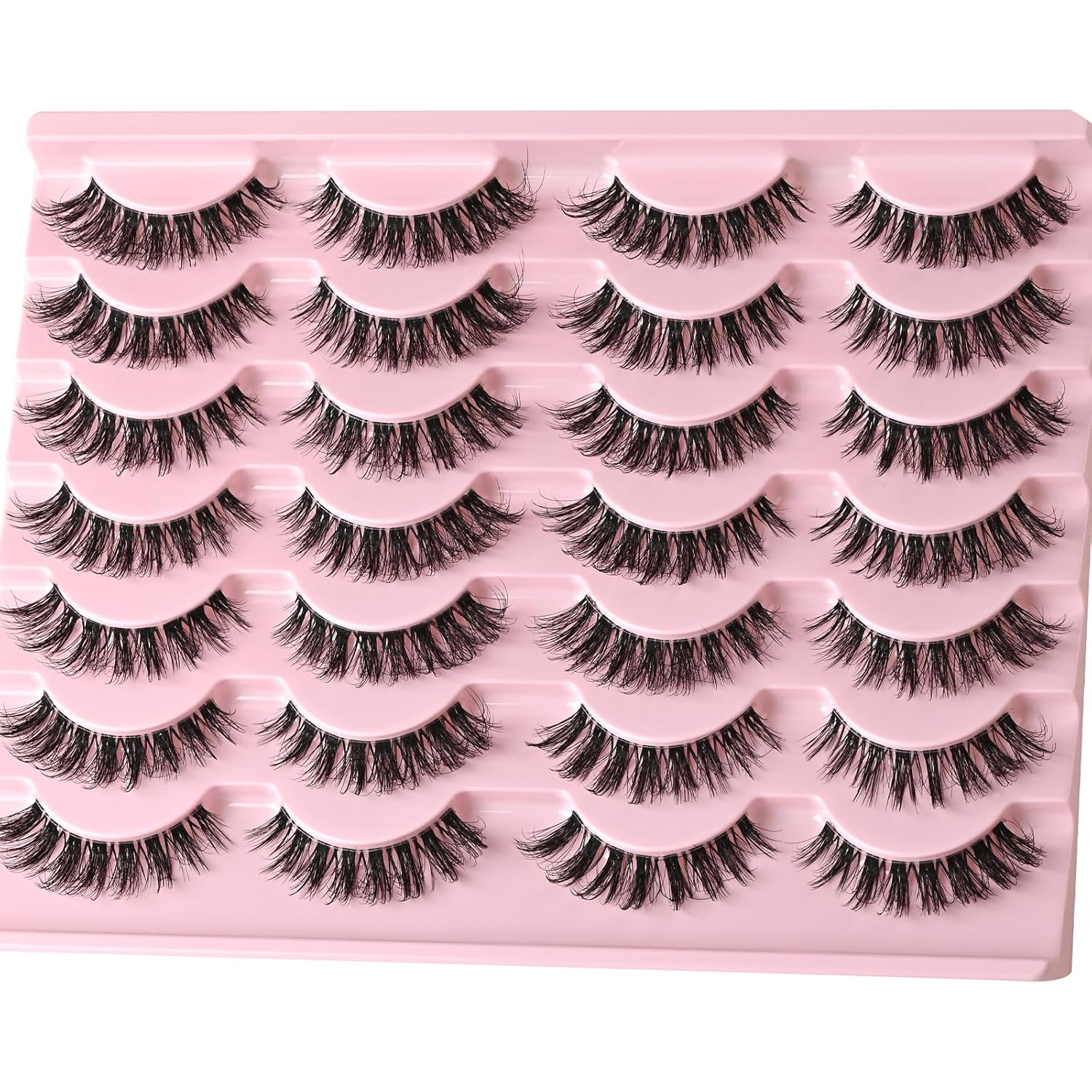 Beautichen Накладные ресницы из синтетического волокна — густые, объёмные, с естественным завитком, для повседневного и сценического макияжа