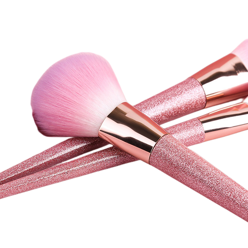 Beautichen Набор кистей для макияжа — 12 шт., розовые кисти с блестящими ручками, мягкий синтетический ворс