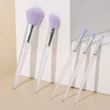 Beautichen набор из 5 кистей для макияжа — фиолетовый градиент с блёстками, серебристые детали, мягкие ворсинки
