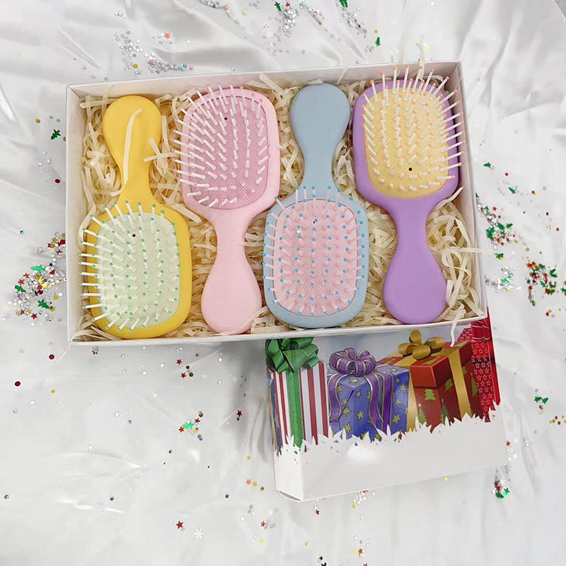 Beautichen Рождественский подарочный набор расчесок — 4 шт., мини массажные расчески с воздушной подушкой в форме листа