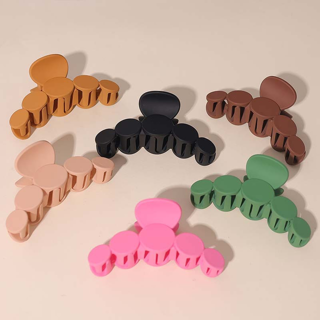 Beautichen Зажимы для волос — матовые смоляные крабики, 6 цветов, прочные круглые заколки