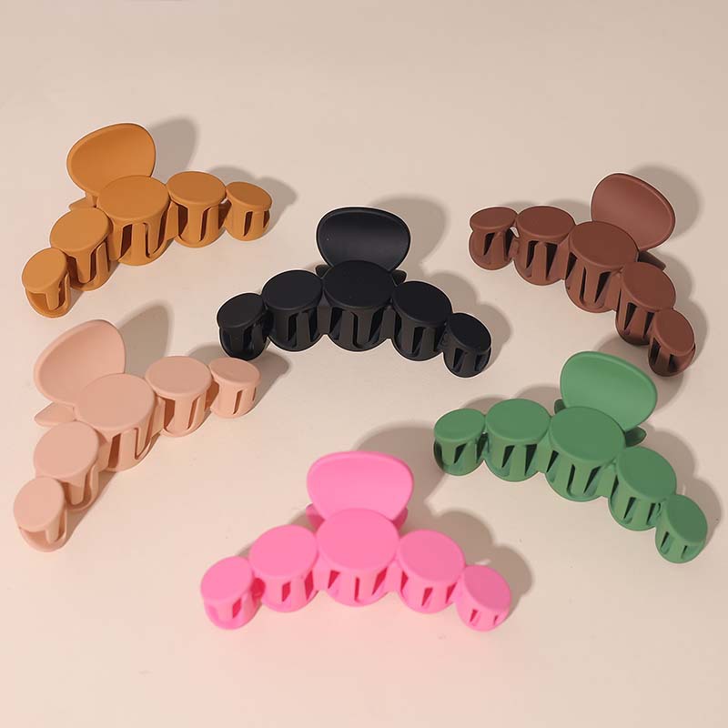 Beautichen Зажимы для волос — матовые смоляные крабики, 6 цветов, прочные круглые заколки
