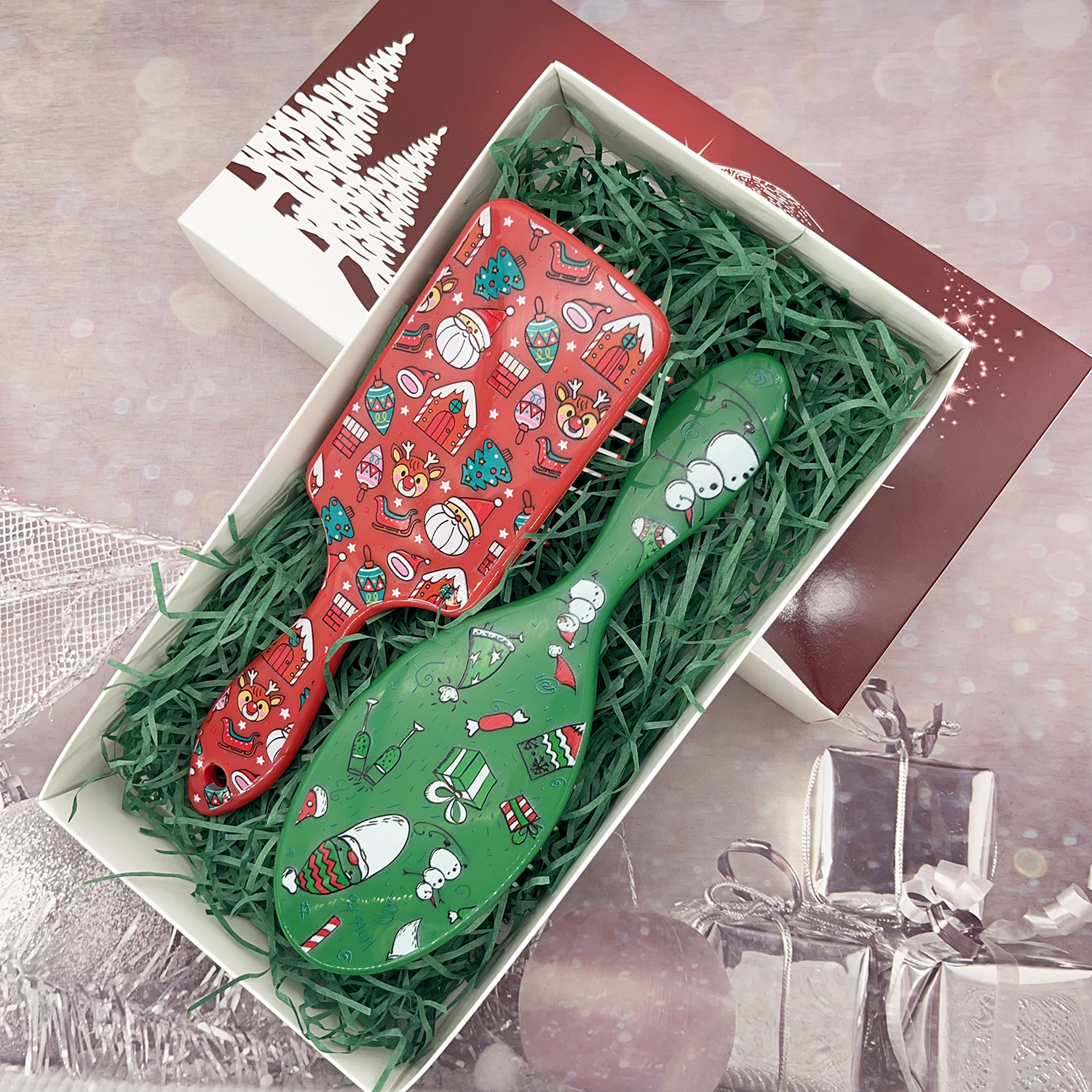 Beautichen Набор Рождественских Массажных Щёток Для Волос