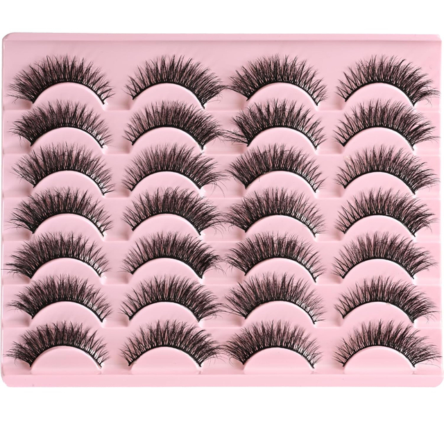 Beautichen Набор 3D накладных ресниц — 20 пар, драматический объем, перекрёстное распределение, гибкая прозрачная основа, для сценического, вечернего и свадебного макияжа