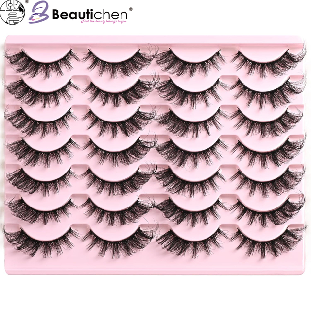 Beautichen Набор накладных ресниц — 20 пар, густой объём, выразительный эффект, многослойная структура, мягкое синтетическое волокно, для вечернего и сценического макияжа