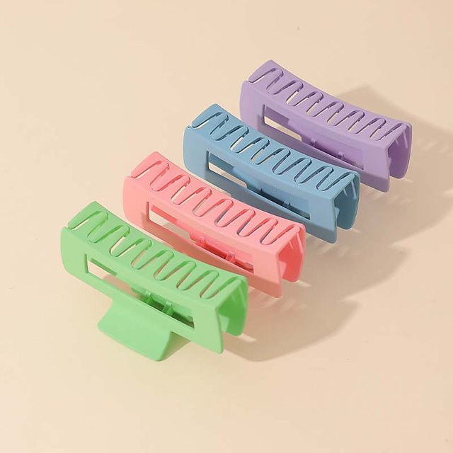 Beautichen набор пластиковых заколок для волос, 4 шт., прямоугольная форма с волнистыми краями