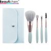 Beautichen Набор кистей для макияжа — 4 шт. с голубыми ручками и синим кожаным чехлом