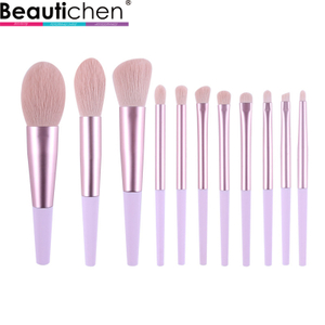 Beautichen Набор из 10 разноцветных кистей для макияжа — мягкий синтетический ворс, алюминиевые ручки