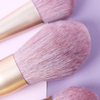 Beautichen Набор кистей для макияжа — 9 шт., фиолетовый градиент, золотой феррул, мягкий синтетический ворс