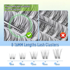Beautichen Пучковые накладные ресницы для домашнего наращивания DIY — Natural Lash Clusters 8–16 мм, одиночные кластеры с натуральным изгибом