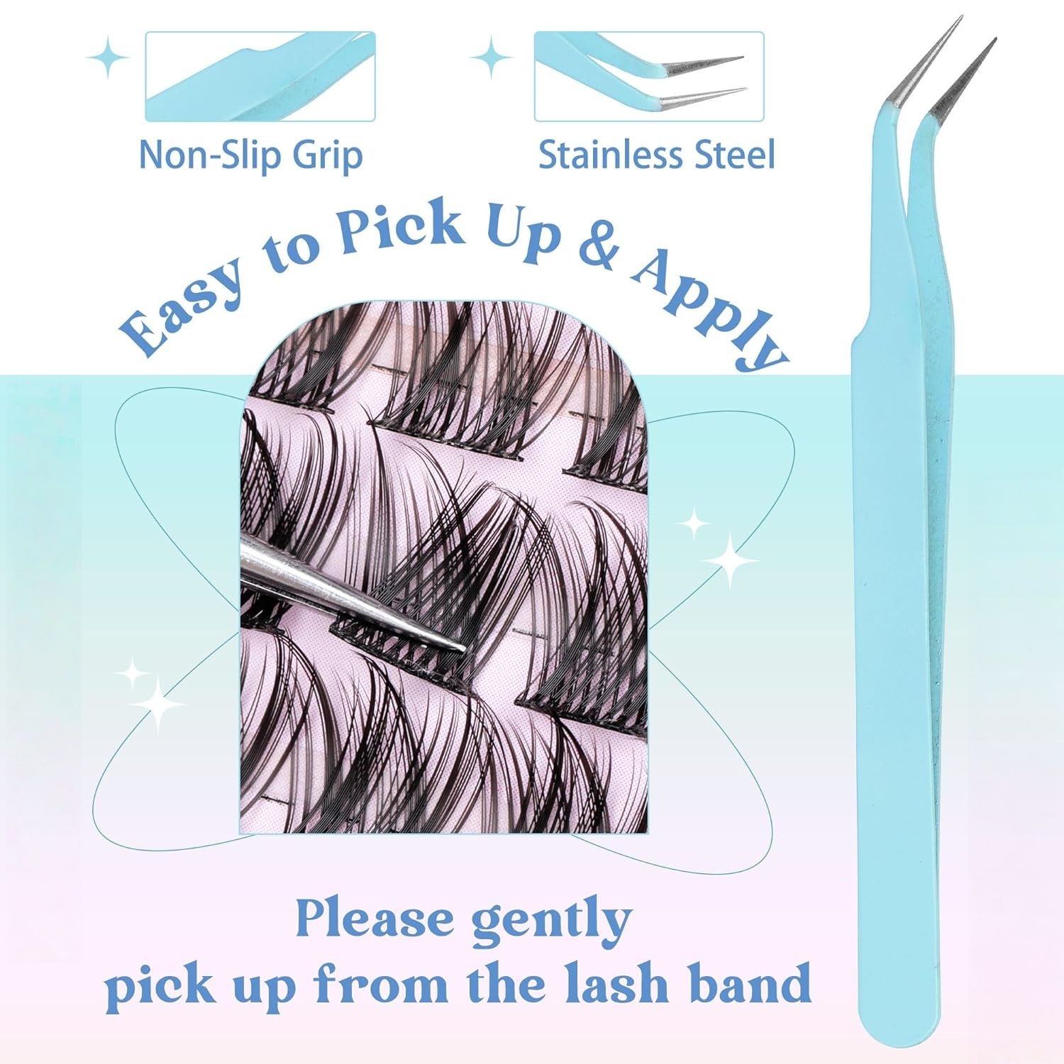 Beautichen Набор пучковых ресниц для домашнего наращивания DIY — Natural Lash Clusters, одиночные кластеры разной длины