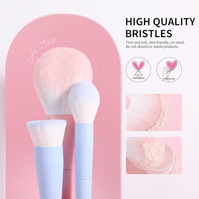 Beautichen набор кистей для макияжа с аксессуарами — градиент розовый/голубой, 15 шт.