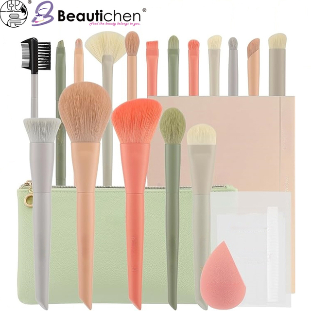 Beautichen набор кистей для макияжа с аксессуарами — пастельный микс, 18 шт.