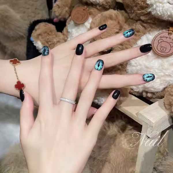 Beautichen накладные ногти с эффектом «кошачий глаз» и мрамором, 10 шт