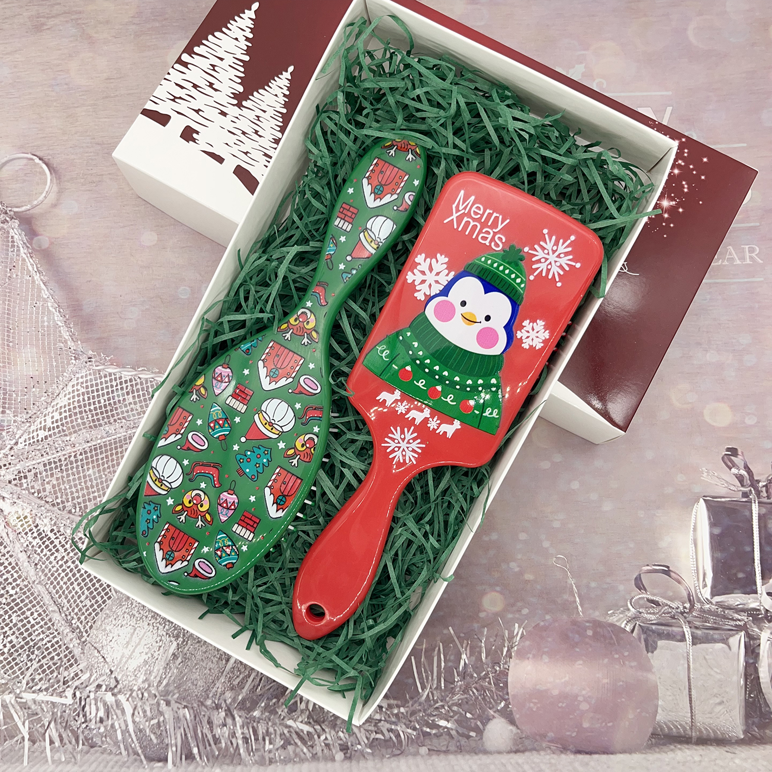 Beautichen Набор Рождественских Массажных Щёток Для Волос