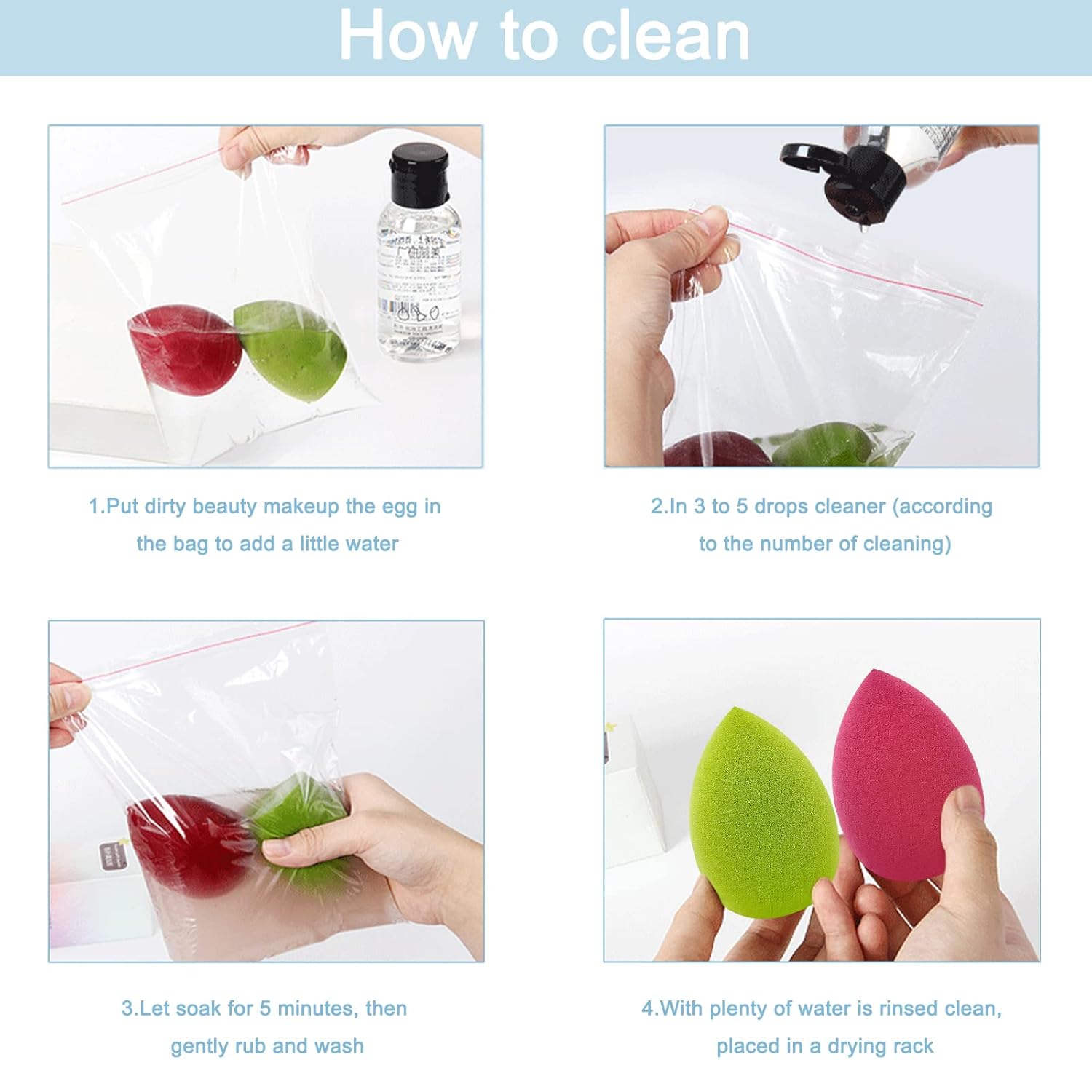 Beautichen Набор косметических спонжей — многоцветные спонжи для макияжа, подходит для сухого и влажного использования