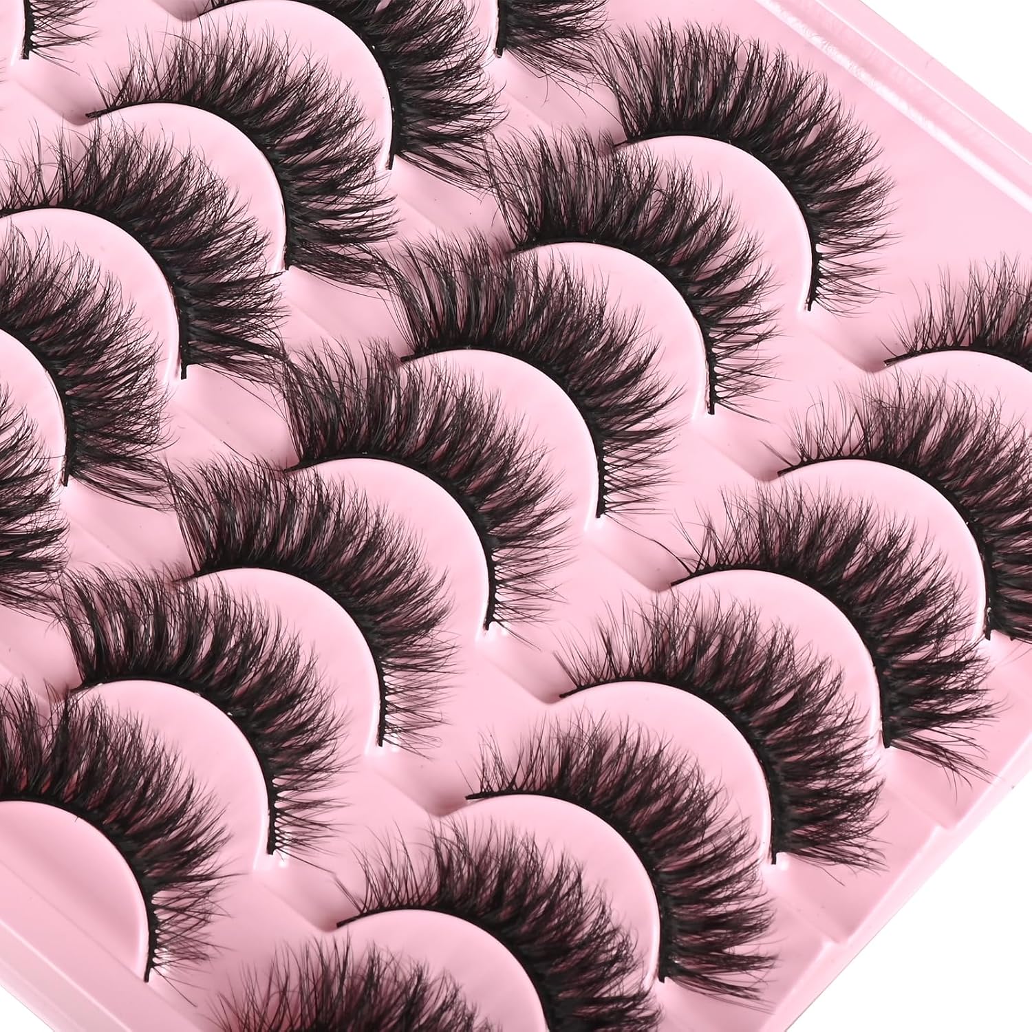 Beautichen Набор накладных ресниц — 20 пар натуральных 3D ресниц, лёгкий объём, тонкая лента, для повседневного и вечернего макияжа