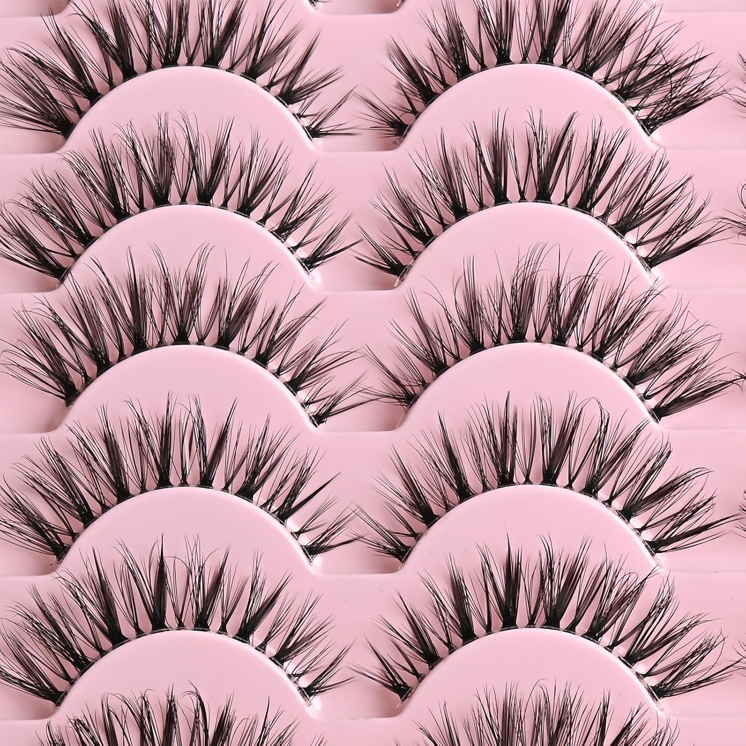 Beautichen Накладные ресницы с многорядным веерным эффектом — объёмные, завитые, с прозрачной леской, для выразительного сценического и акцентного макияжа