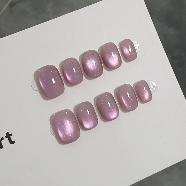 Beautichen — Набор Из 10 Накладных Ногтей С Эффектом «кошачий Глаз» И Металлическим Фиолетово‑розовым Градиентом