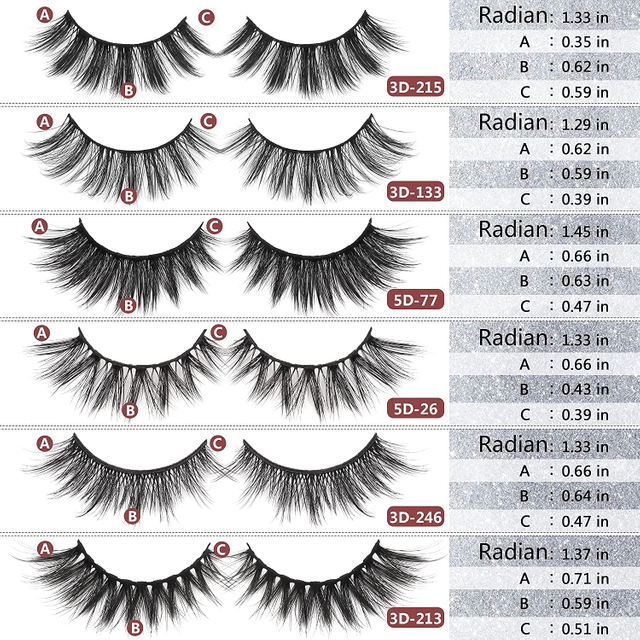 Beautichen Набор накладных ресниц 3D многослойные, норковые и японские твёрдые стержни, для естественного и выразительного макияжа глаз