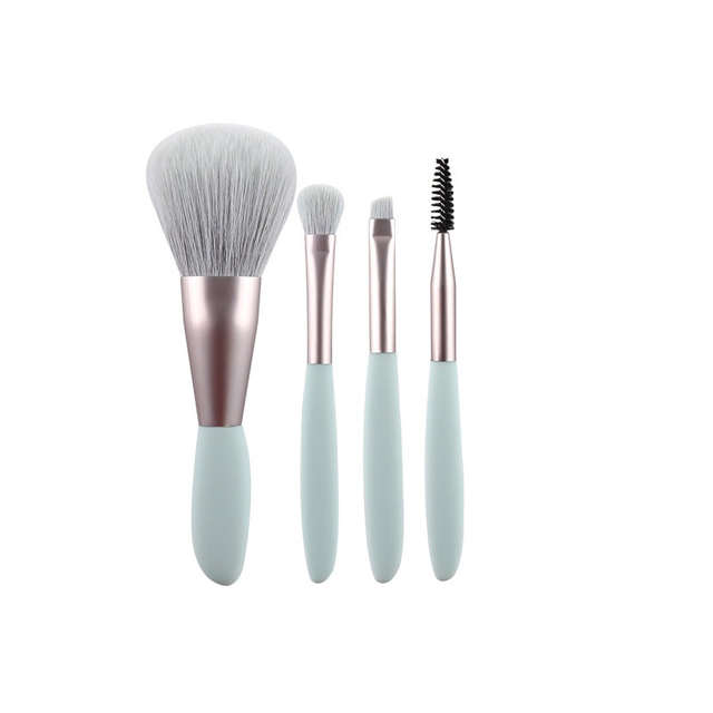 Beautichen Набор кистей для макияжа — 4 шт. с голубыми ручками и синим кожаным чехлом