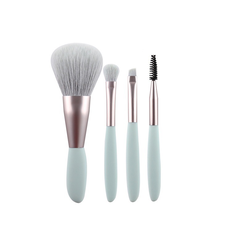 Beautichen Набор кистей для макияжа — 4 шт. с голубыми ручками и синим кожаным чехлом