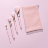 Beautichen Набор мини-кистей для макияжа — 4 шт., розовые ручки с серебристым креплением