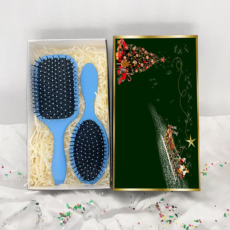 Beautichen Рождественский подарочный набор расчесок — 2 шт., овальная и квадратная массажные щетки с воздушной подушкой, для ухода и укладки волос
