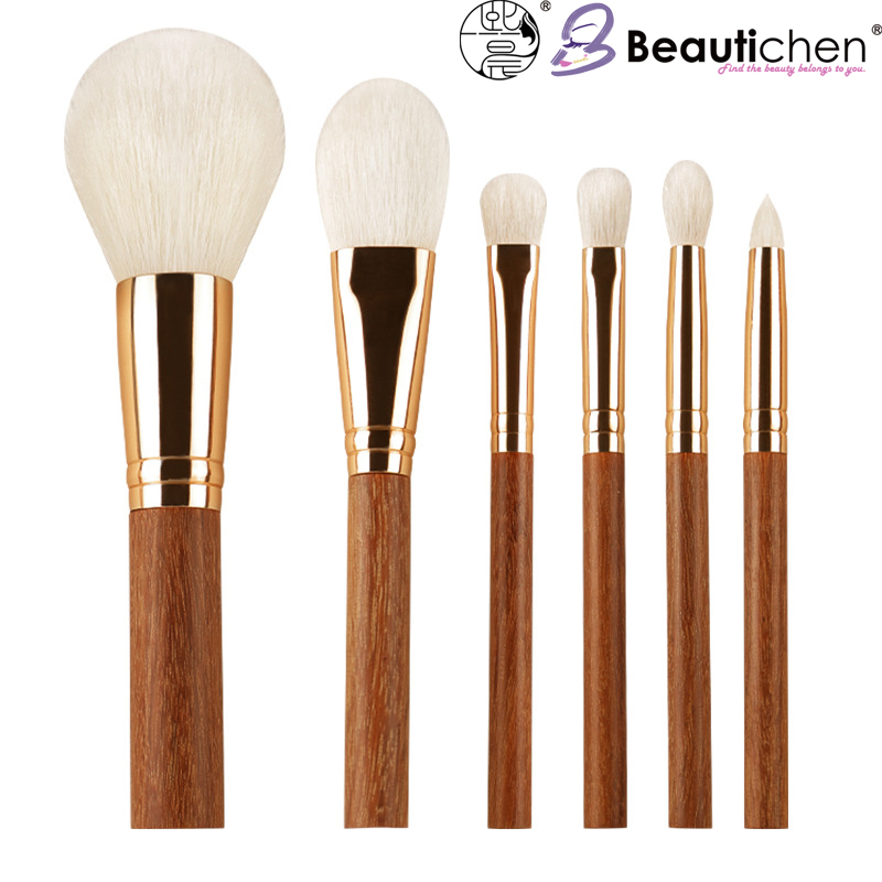 Beautichen набор кистей для макияжа — мини, 6 шт., деревянная ручка