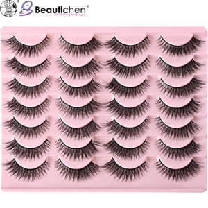 Beautichen Набор 3D накладных ресниц — 20 пар, драматический объем, перекрёстное распределение, гибкая прозрачная основа, для сценического, вечернего и свадебного макияжа