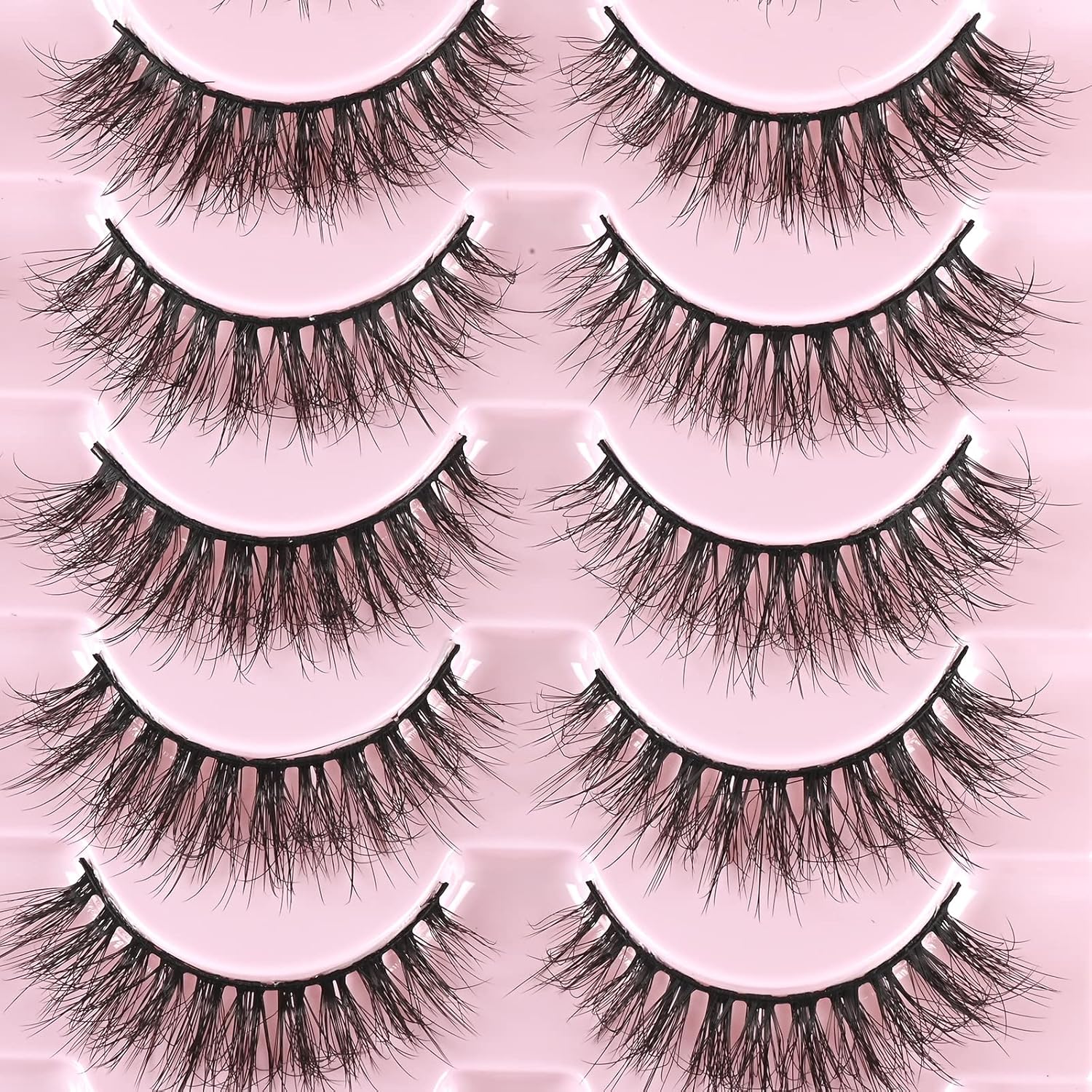 Beautichen Набор накладных ресниц — 20 пар, густые и объемные, перекрёстное плетение, мягкое синтетическое волокно, естественный эффект, для повседневного и вечернего макияжа